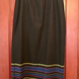 Long wool blend skirt